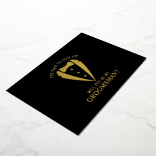 Invitation En Aluminium Costume Or Tuxedo Personnalisé Groomsman Propositi
