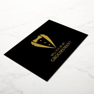 Invitation En Aluminium Costume Or Tuxedo Personnalisé Groomsman Propositi