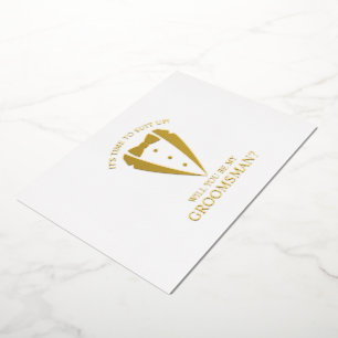 Invitation En Aluminium Costume Or Tuxedo Personnalisé Groomsman Propositi