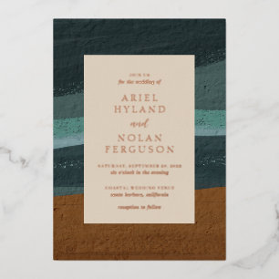Invitation En Aluminium Côte Abstraite Ariel 2 Mariage moderne