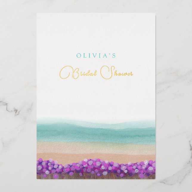 Invitation En Aluminium Côte d'azur en Fête des mariées de fleurs (Recto)