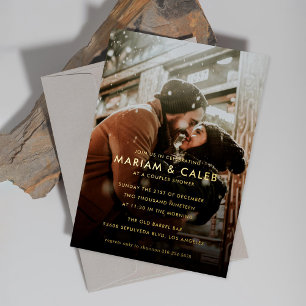 Invitation En Aluminium Couple's Shower Photo Engagement Party Gold