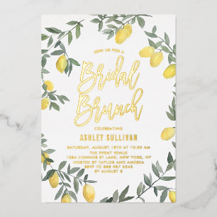 Invitation En Aluminium Couronne de citron aquarelle Bohème pour brunch de