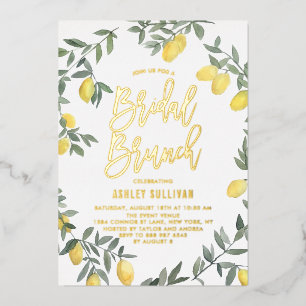 Invitation En Aluminium Couronne de citron aquarelle Boho pour brunch de m