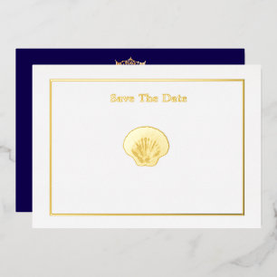 Invitation En Aluminium Couronne de concours de style Miss America Coquill