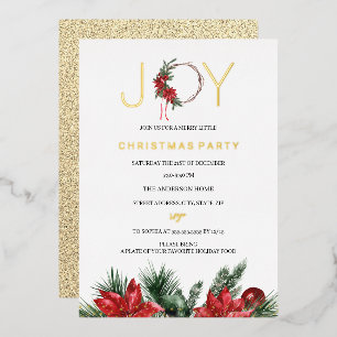 Invitation En Aluminium Couronne de feuillage de joie pour la fête de Noël