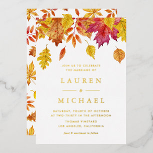 Invitation En Aluminium Couronne de feuilles rustique tombant pour mariage