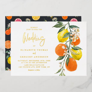 Invitation En Aluminium Couronne de mariage Bohème Botanique aux Citrons e