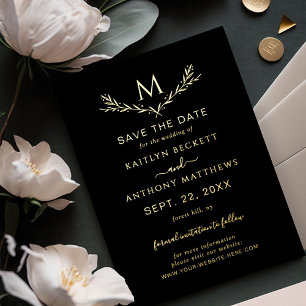 Invitation En Aluminium Couronne de monogramme élégante Mariage Sauvegarde