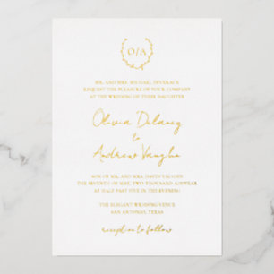 Invitation En Aluminium Couronne de monogramme élégante tout-en-un mariage