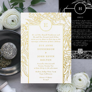 Invitation En Aluminium Couronne Tout en Un QR CODE RSVP Site Web Mariage