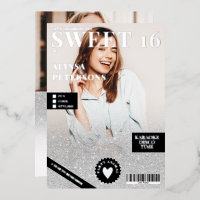 Couverture de magazine 2 photo paillettes argent S