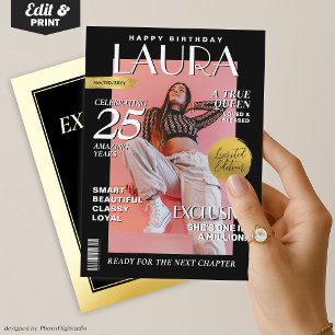 Invitation En Aluminium Couverture de magazine personnalisée pour annivers