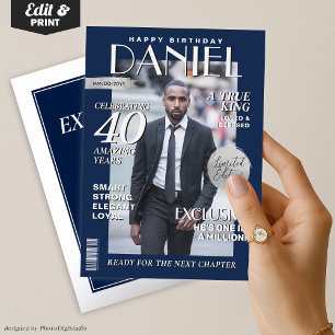 Invitation En Aluminium Couverture de magazine personnalisée pour annivers