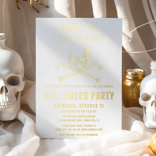 Invitation En Aluminium Crâne de pirate vintage et os de Halloween Party o