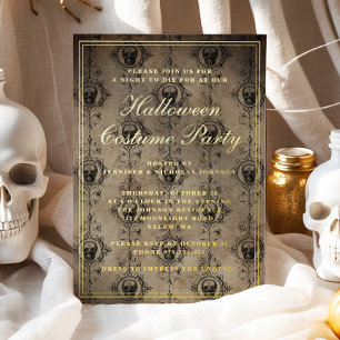 Invitation En Aluminium Crânes gothiques Halloween Costume Party