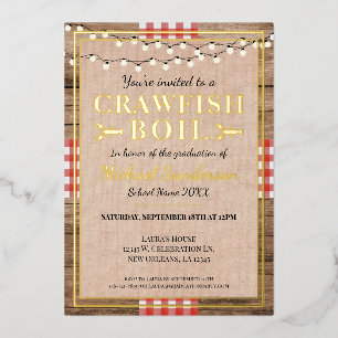 Invitation En Aluminium Crawfish Boil Lobster Graduation Party Rustique