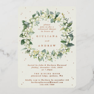 Invitation En Aluminium Crème Snowberry+Eucalyptus Mariage répétition
