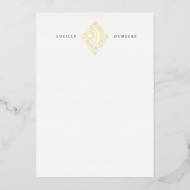 Invitation En Aluminium Crescent Moon et Stations Papeterie personnelle (Recto)