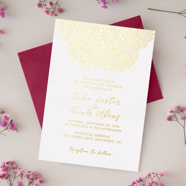 Invitation En Aluminium Culture de l'or Glitter géométrique Mandala (Créateur téléchargé)