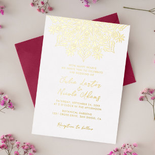 Invitation En Aluminium Culture Tribale Folk Country Crête Mandala Mariage