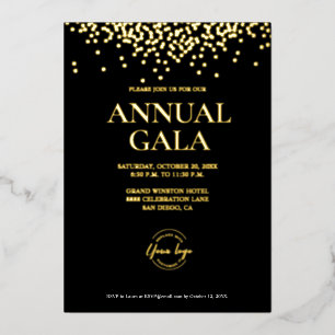 Invitation En Aluminium Custom Black Gold Modern Typographie Logique scrip