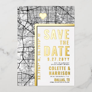 Invitation En Aluminium Dallas Love Locator   Mariage Enregistrer la date