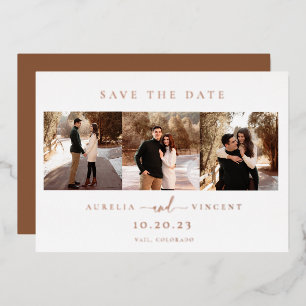 Invitation En Aluminium Date de sauvegarde de photo de Terre minimaliste R