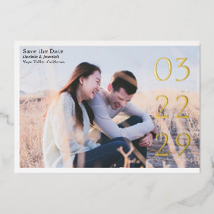 Invitation En Aluminium Date élégante moderne en gras pour un mariage, car