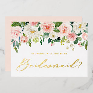Invitation En Aluminium De Jolies Fleurs Vierges Vous Serez Ma Femme D'Acc