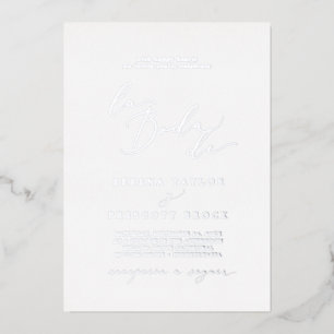 Invitation En Aluminium Délicate huile d'argent La Boda De Mariage