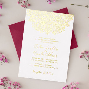 Invitation En Aluminium Délice de Mandala de mariage à la fragrance floral