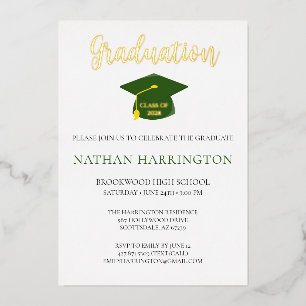 Invitation En Aluminium Design Moderne Photo Green Gold