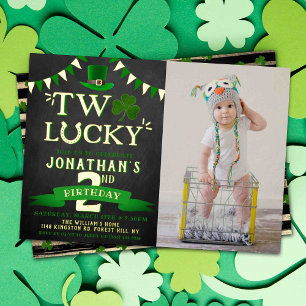 Invitation En Aluminium Deux chanceux anniversaire de la Saint-Patrick 2èm
