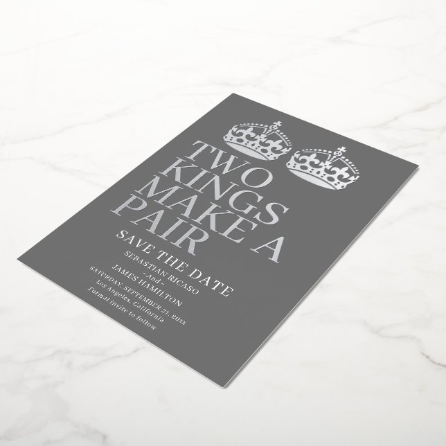 Invitation En Aluminium Deux Rois Font Un Mariage Gay Pair (Rotation)