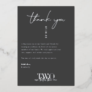Invitation En Aluminium Deux valent mieux qu'un Remerciements pour Baby