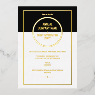 Invitation En Aluminium Dîner annuel d'appréciation de l'entreprise, Soiré