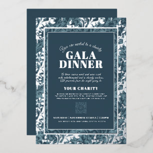 Invitation En Aluminium Dîner de gala motif bleu gris