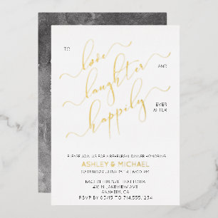 Invitation En Aluminium Dîner de répétition Black White Gold