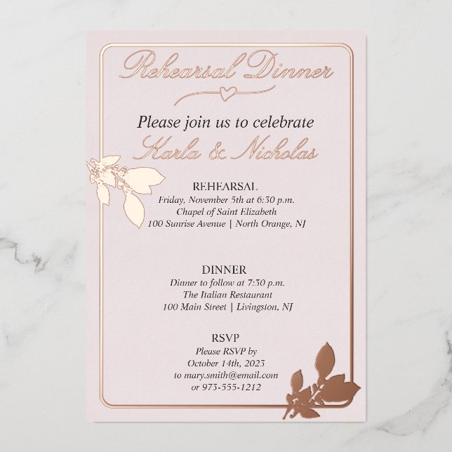 Invitation En Aluminium Dîner De Répétition De Fleurs De Tulipes (Recto)