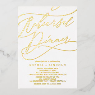 Invitation En Aluminium Dîner de répétition de la calligraphie à huile d'o