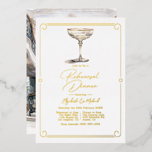 Invitation En Aluminium Dîner de répétition de mariage au style d'Argent A