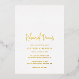 Invitation En Aluminium Dîner de répétition de mariage moderne minimaliste