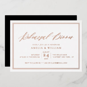 Invitation En Aluminium Dîner de répétition d'or rose
