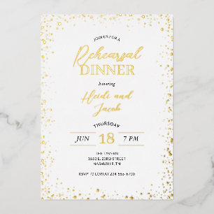 Invitation En Aluminium Dîner de répétition moderne Glitz