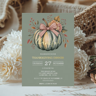 Invitation En Aluminium Dîner de Thanksgiving à la citrouille