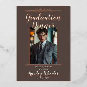 Invitation En Aluminium Dîner/Déjeuner de remise de diplômes, couleur moch