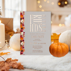 Invitation En Aluminium Dîner moderne de Friendsgiving floral 