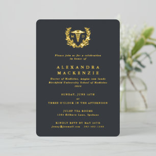 Invitation En Aluminium Diplôme Caducée MD + Couronne de Laurier