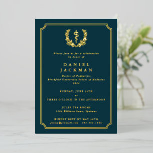 Invitation En Aluminium Diplômé de la faculté de médecine Asclepios sarcel